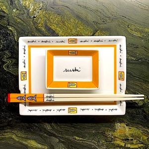 Dining Set Sushi Home Decor Tableware Fish 4 pieces Vintage